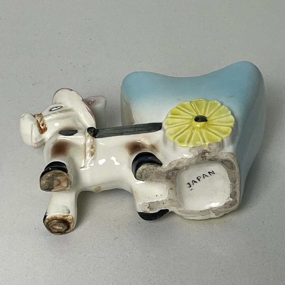 Planter Donkey Ceramic Cart 5